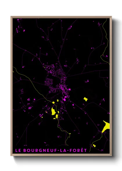 Une affiche de carte sur Le Bourgneuf-la-Forêt