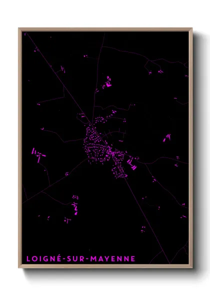 Une affiche de carte sur Loigné-sur-Mayenne