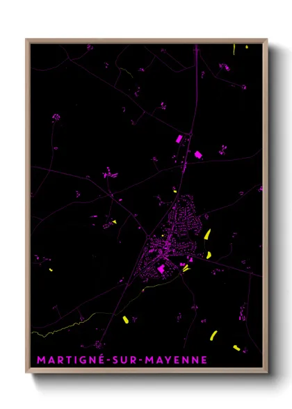 Une affiche de carte sur Martigné-sur-Mayenne