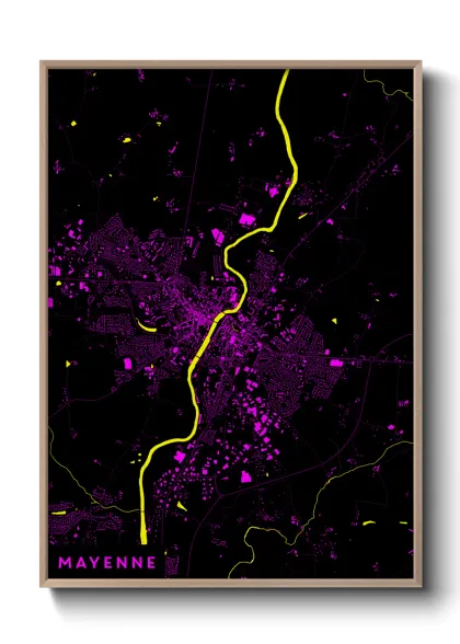Une affiche de carte sur Mayenne