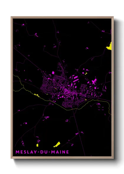 Une affiche de carte sur Meslay-du-Maine