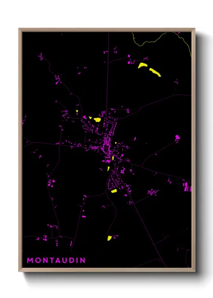 Une affiche de carte sur Montaudin