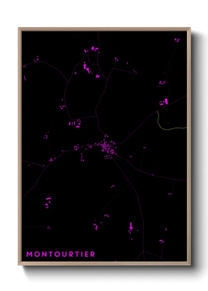 Une affiche de carte sur Montourtier