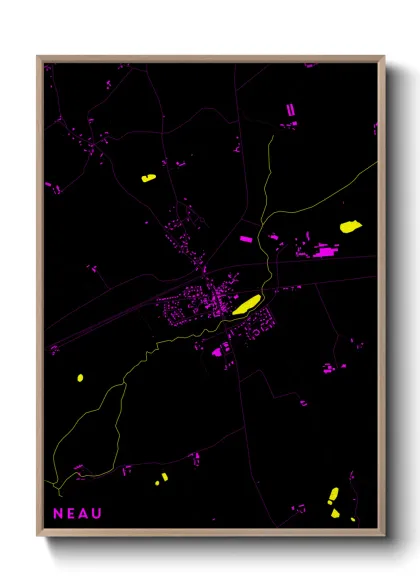 Une affiche de carte sur Neau