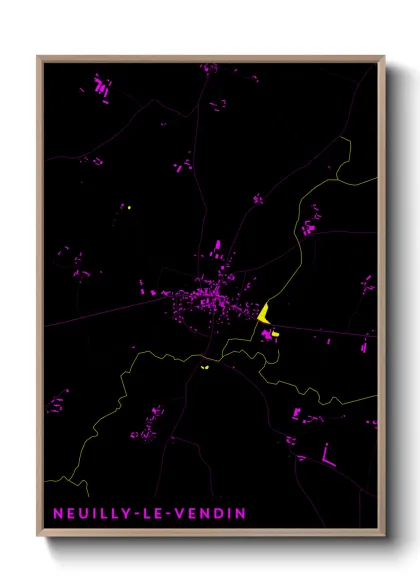 Une affiche de carte sur Neuilly-le-Vendin