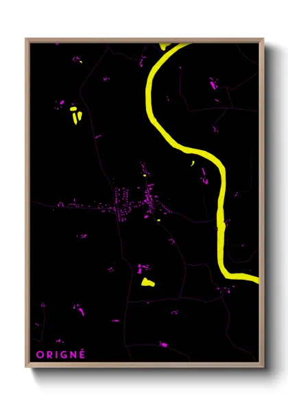 Une affiche de carte sur Origné