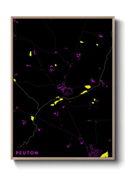 Une affiche de carte sur Peuton