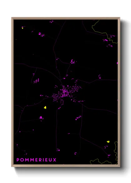 Une affiche de carte sur Pommerieux