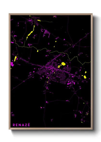 Une affiche de carte sur Renazé