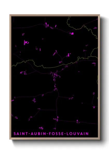 Une affiche de carte sur Saint-Aubin-Fosse-Louvain