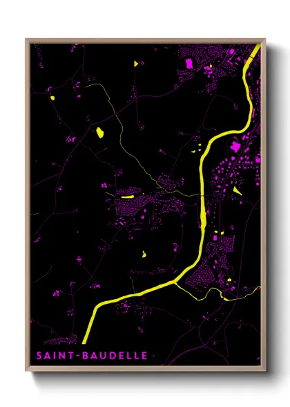 Une affiche de carte sur Saint-Baudelle