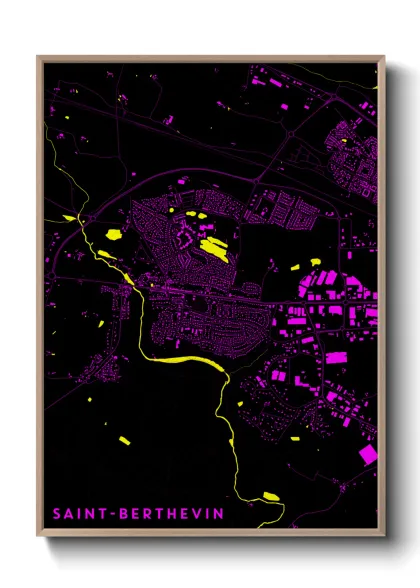 Une affiche de carte sur Saint-Berthevin