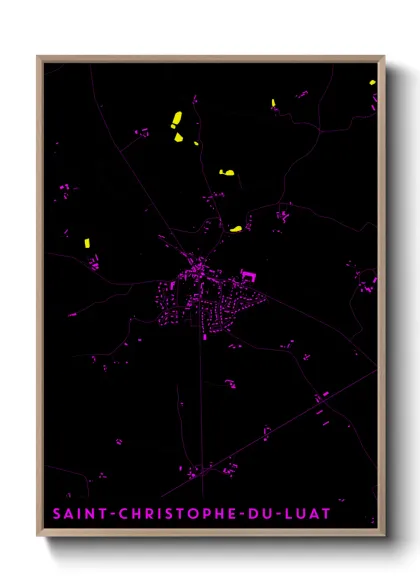 Une affiche de carte sur Saint-Christophe-du-Luat