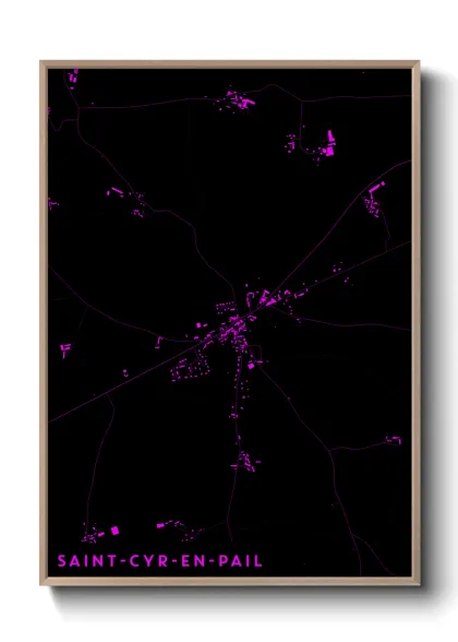 Une affiche de carte sur Saint-Cyr-en-Pail