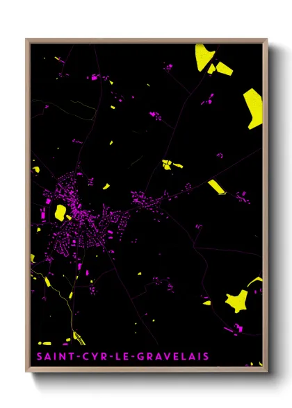 Une affiche de carte sur Saint-Cyr-le-Gravelais