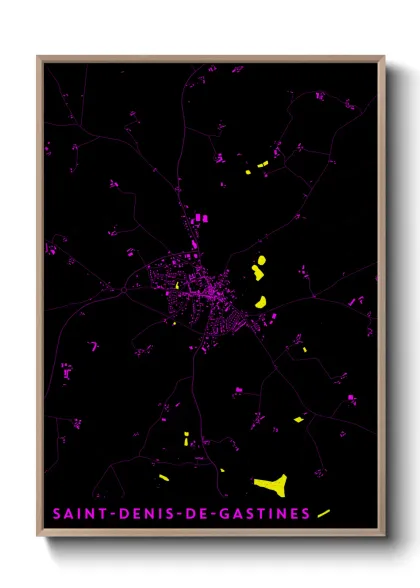 Une affiche de carte sur Saint-Denis-de-Gastines