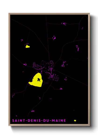 Une affiche de carte sur Saint-Denis-du-Maine