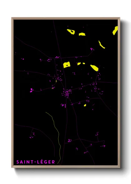 Une affiche de carte sur Saint-Léger