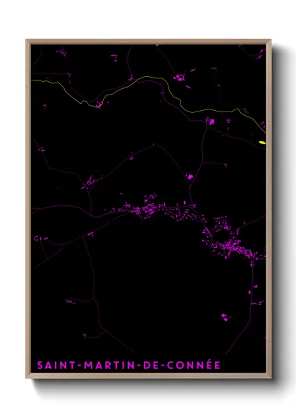 Une affiche de carte sur Saint-Martin-de-Connée