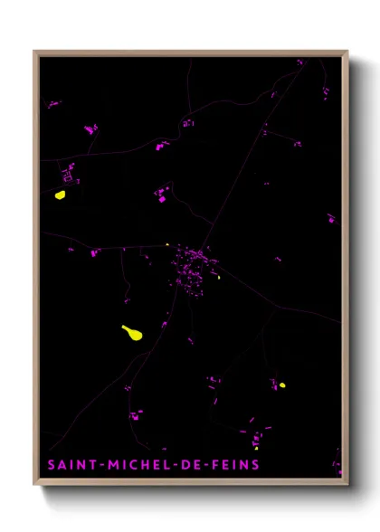Une affiche de carte sur Saint-Michel-de-Feins