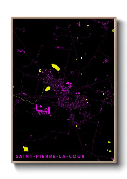 Une affiche de carte sur Saint-Pierre-la-Cour