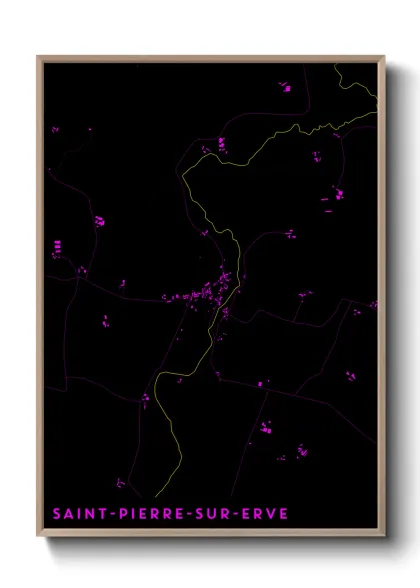 Une affiche de carte sur Saint-Pierre-sur-Erve