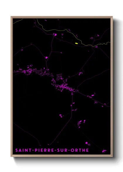 Une affiche de carte sur Saint-Pierre-sur-Orthe