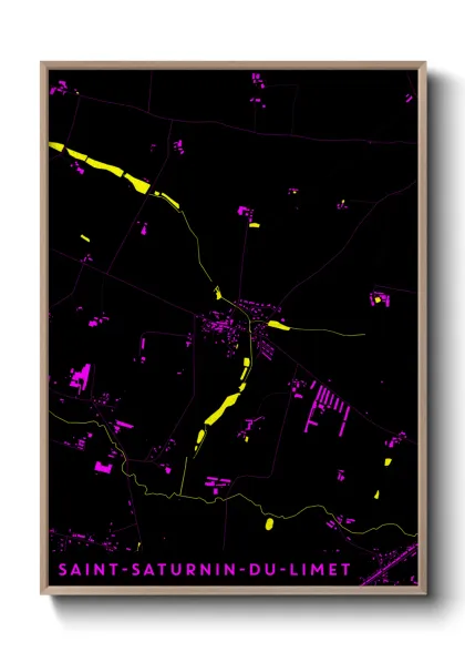 Une affiche de carte sur Saint-Saturnin-du-Limet