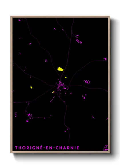 Une affiche de carte sur Thorigné-en-Charnie