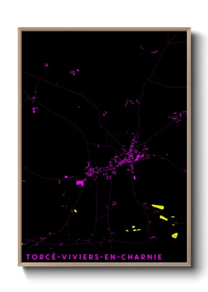 Une affiche de carte sur Torcé-Viviers-en-Charnie