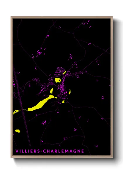 Une affiche de carte sur Villiers-Charlemagne