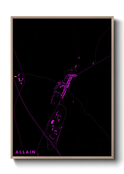 Une affiche de carte sur Allain