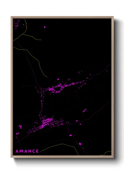 Une affiche de carte sur Amance