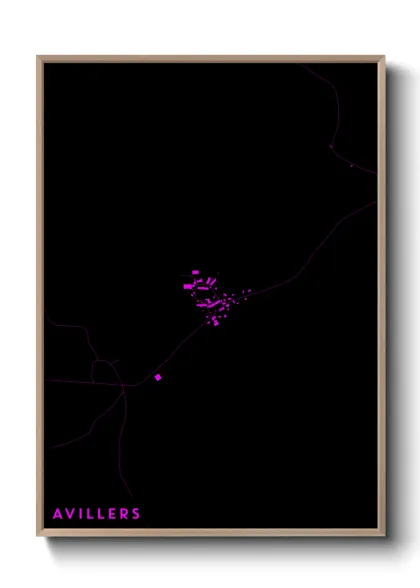 Une affiche de carte sur Avillers