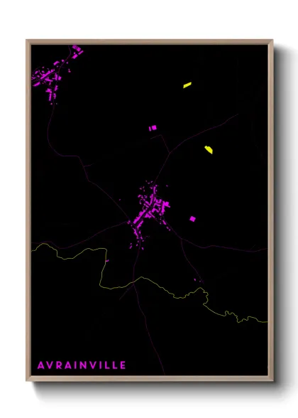 Une affiche de carte sur Avrainville