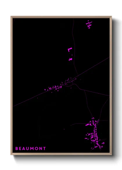 Une affiche de carte sur Beaumont