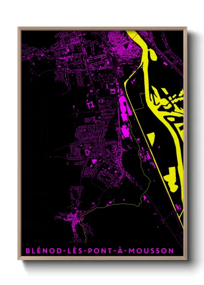 Une affiche de carte sur Blénod-lès-Pont-à-Mousson