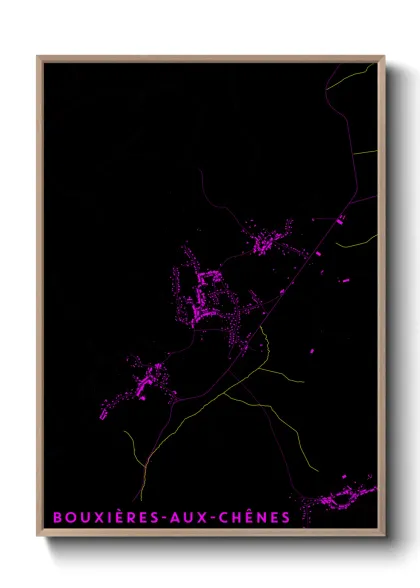 Une affiche de carte sur Bouxières-aux-Chênes