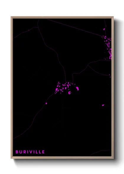 Une affiche de carte sur Buriville