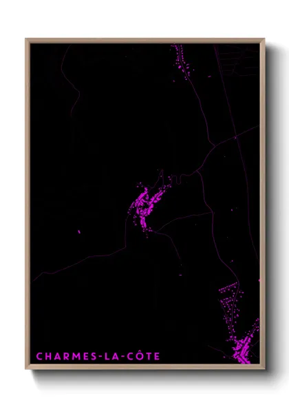 Une affiche de carte sur Charmes-la-Côte