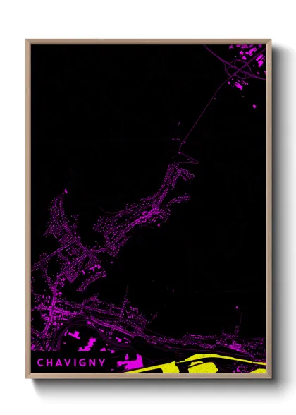 Une affiche de carte sur Chavigny