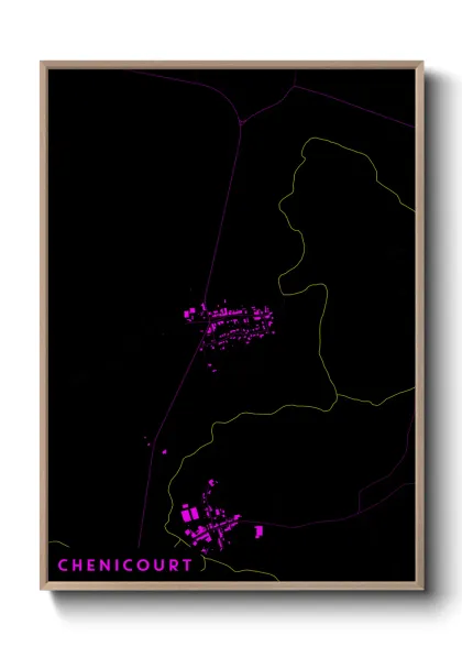 Une affiche de carte sur Chenicourt