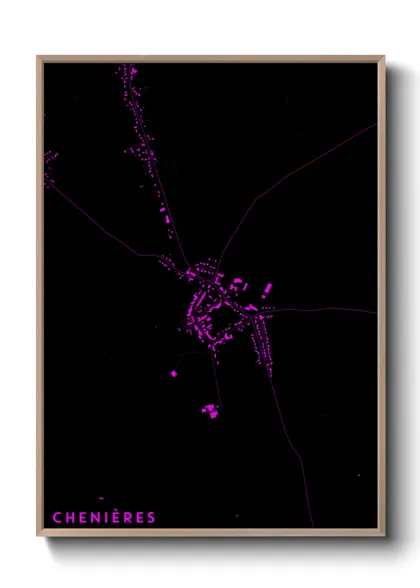 Une affiche de carte sur Chenières