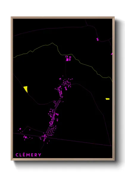 Une affiche de carte sur Clémery