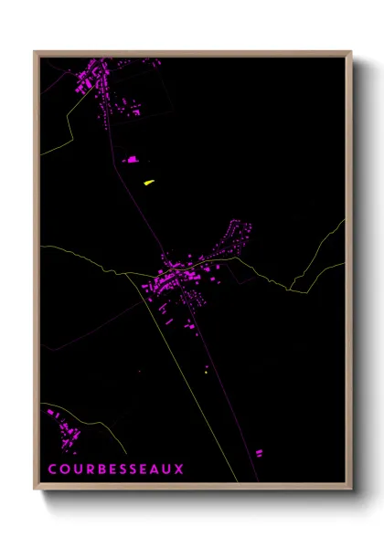 Une affiche de carte sur Courbesseaux