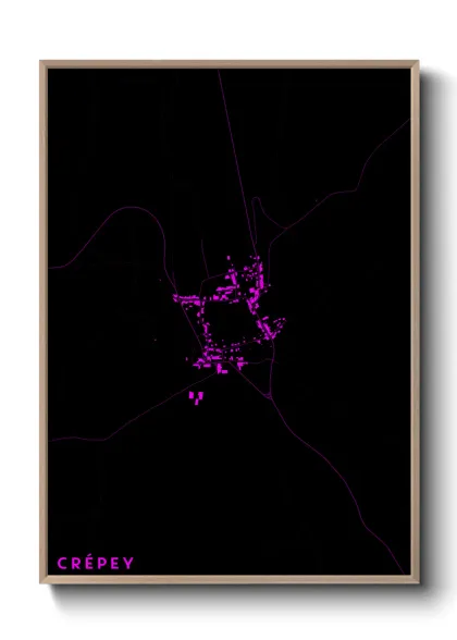 Une affiche de carte sur Crépey