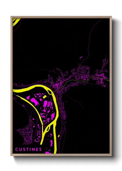 Une affiche de carte sur Custines