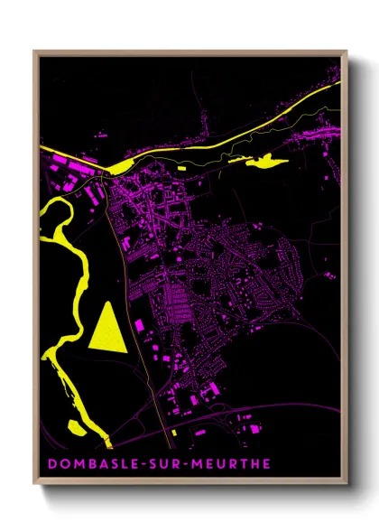 Une affiche de carte sur Dombasle-sur-Meurthe