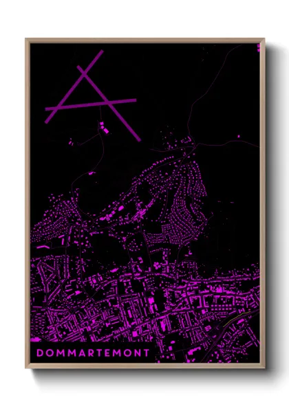 Une affiche de carte sur Dommartemont