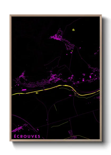 Une affiche de carte sur Écrouves